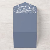 ほこりっぽい青結婚が一つの招待状で花開く オールインワン招待状 (外側)