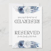 ほこりっぽい青結婚の花の予約サイン (正面)