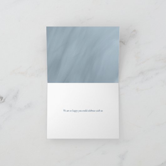 ほこりっぽい青結婚タイポグラフィ又は大事な行事 カード (内部)