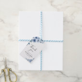 ほこりっぽい青結婚フローラ ギフトタグ (より糸付き)