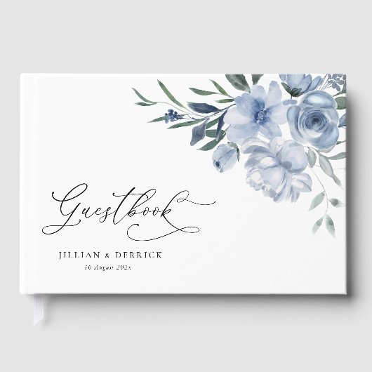 ほこりっぽい青結婚フローラ ゲストブック (正面)