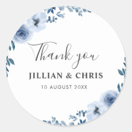 ほこりっぽい青結婚フローラ ラウンドシール