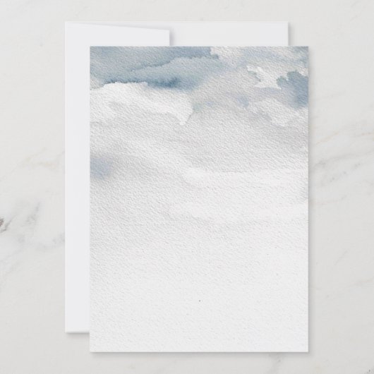 ほこりっぽい青結婚水色 招待状 (裏面)