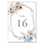 ほこりっぽい青結婚色の テーブルナンバー (裏面)