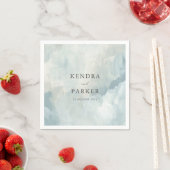 ほこりっぽい青芸術的抽象芸術ブラシ結婚ストストローク スタンダードカクテルナプキン (インサイチュ)