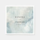 ほこりっぽい青芸術的抽象芸術ブラシ結婚ストストローク スタンダードカクテルナプキン (正面)