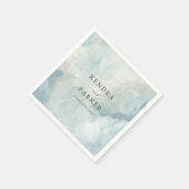 ほこりっぽい青芸術的抽象芸術ブラシ結婚ストストローク スタンダードカクテルナプキン (角)