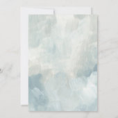 ほこりっぽい青芸術的抽象芸術ブラシ結婚ストストローク 招待状 (裏面)