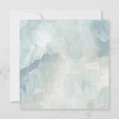 ほこりっぽい青芸術的抽象芸術ブラシ結婚ストストローク 招待状 (裏面)