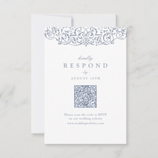 ほこりっぽい青華美ヴィンテージフレクラシックームQRコード 出欠カード (正面)