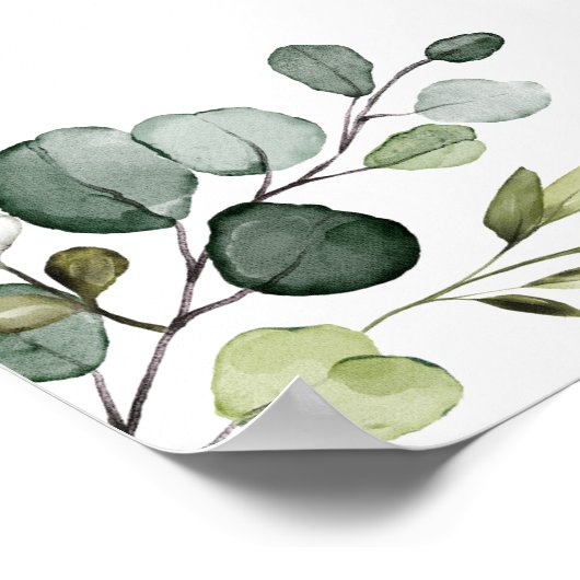 ほこりっぽい青葉緑の結婚の歓迎サイン ポスター (角)