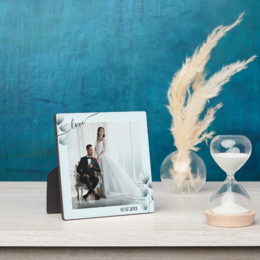 ほこりっぽい青葉色の写真プラークとイーゼル フォトプラーク (インサイチュ)