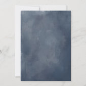 ほこりっぽい青金ゴールド水カラーフローラスクリプト結婚の 招待状 (裏面)