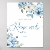 ほこりっぽい青離れフローラレシピカード ポスター (正面)