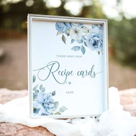 ほこりっぽい青離れフローラレシピカード ポスター