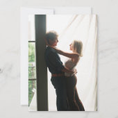 ほこりっぽい青離れ緑のエレガント写真結婚の写真 招待状 (裏面)