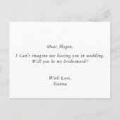 ほこりっぽい青離れ緑の人の結婚花嫁 インビテーションポストカード (裏面)