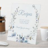 ほこりっぽい青離れ花あなたのレシピブライダルシャワー 台座サイン (インサイチュ)