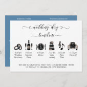 ほこりっぽい青（またはその他）の結婚式 プログラム – タイムライン (正面/裏面)