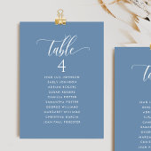 ほこりっぽい青、ゲスト名を付けたシーティングプランカード