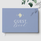 ほこりっぽい青 | フローラモノグラム結婚フォイル ゲストブック