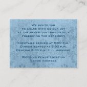 ほこりっぽい青、白いフローラダマスクのエンクロージャカード エンクロージャーカード (裏面)