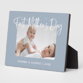 ほこりっぽい青 |第1母の日の写真をスクリプト フォトプラーク (側面)