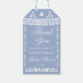 ほこりっぽい青Cielitoメキシコの赤ちゃんシャワー ギフトタグ (正面)