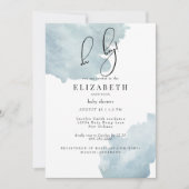 ほこりっぽい青Oh男の子の赤ちゃんシャワー 招待状 (正面)