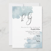 ほこりっぽい青Oh男の子の赤ちゃんシャワー 招待状 (正面)