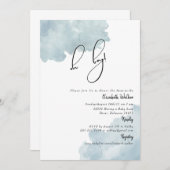 ほこりっぽい青Oh男の子の赤ちゃんシャワー 招待状 (正面/裏面)