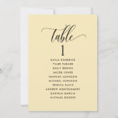 ほこりっぽい黄色のシーティングプランカード（ゲスト名あり） (裏面)