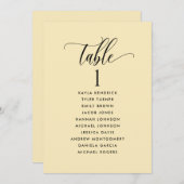 ほこりっぽい黄色のシーティングプランカード（ゲスト名あり） (正面/裏面)