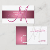 ほこりと優雅なダスティローズのモノグラム / DIY 背景色 名刺 (正面/裏面)