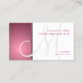 ほこりと優雅なダスティローズのモノグラム / DIY 背景色 名刺 (裏面)