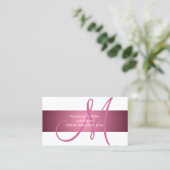 ほこりと優雅なダスティローズのモノグラム / DIY 背景色 名刺 (スタンド正面)