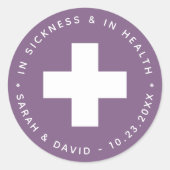 ほこりと紫の緊急キット　病気の時も健康の時も ラウンドシール (正面)