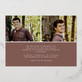 ほこりはっきりしたバラ卒業アーチ写真 箔招待状 (裏面)