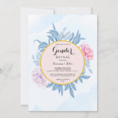 ほこりまみれの青い水の色、多肉質の性別のリビール 招待状 (正面)