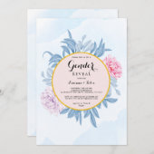 ほこりまみれの青い水の色、多肉質の性別のリビール 招待状 (正面/裏面)