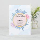 ほこりまみれの青い水の色、多肉質の離婚パーティー 招待状 (スタンド正面)