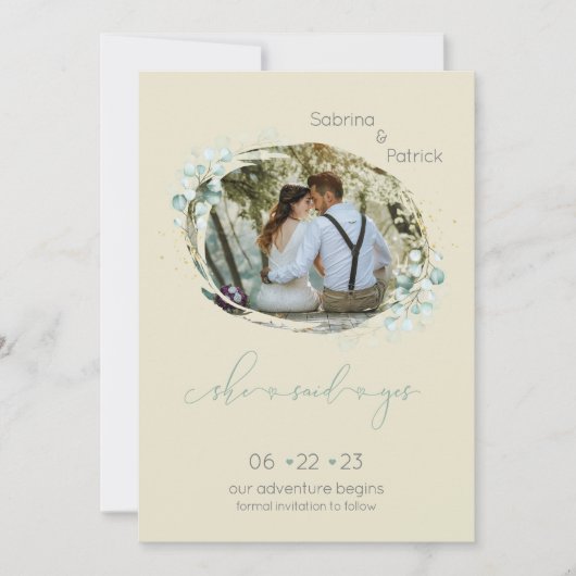 ほこりまろやかな黄色と彼女はYes写真 セーブザデート (正面)