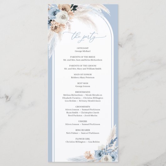 ほこりまモダンり青い冬の花の熱帯弓形 プログラム (裏面)