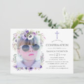 ほこりを含んだバイオレットの花の確認 招待状 (スタンド正面)