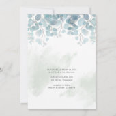 ほこりを含んだ緑のユーカリの結婚式カップルウェディング 招待状 (裏面)