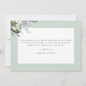 ほこりを含んだ花と緑の葉 サンキューカード (裏面)