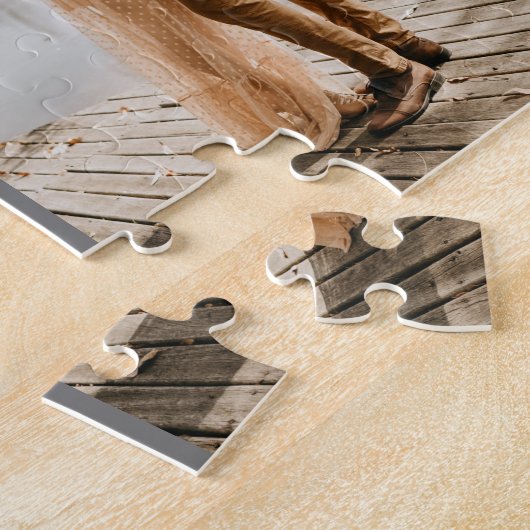 ほこりエレガントのかかった灰色と白のフローラ保存日 ジグソーパズル (側面)