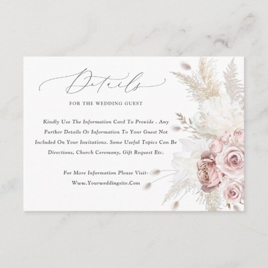 ほこりエレガントのバラフローラ結婚のエンクロージャカード エンクロージャーカード (正面)