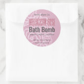 ほこりエレガントバラピンクフローラバスボムラベル ラウンドシール (バッグ)