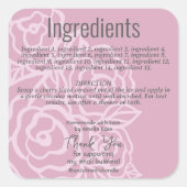 ほこりエレガントバラピンクフローラ成分ラベル スクエアシール (正面)